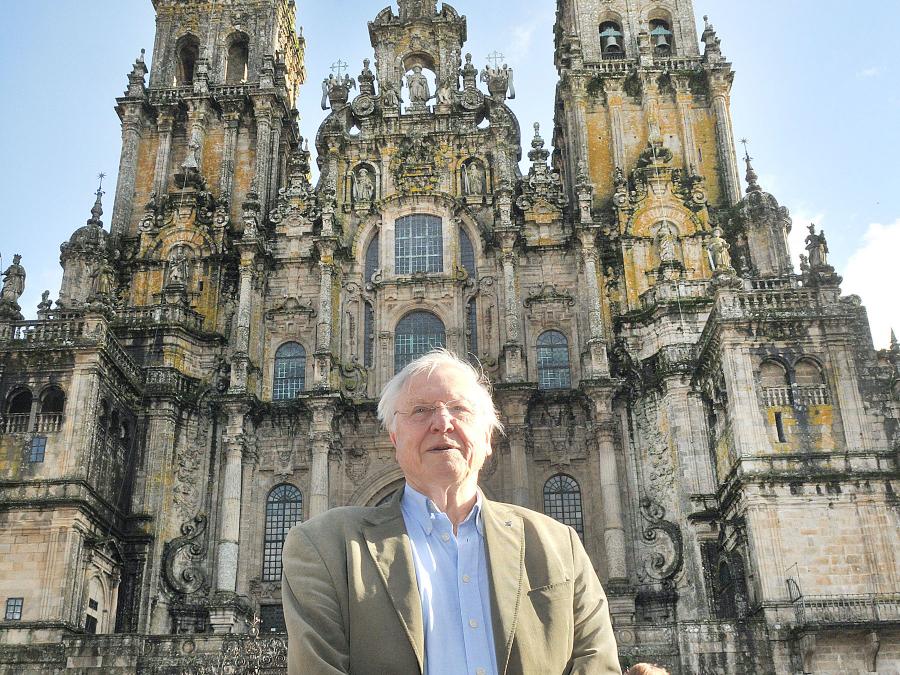 Sir David Frederick Attenborough na Praza do Obradoiro Sir David Frederick Attenborough na Praza do Obradoiro