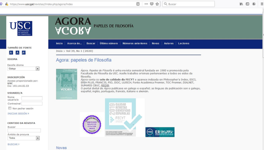 Revista 'Ágora' Revista 'Ágora'