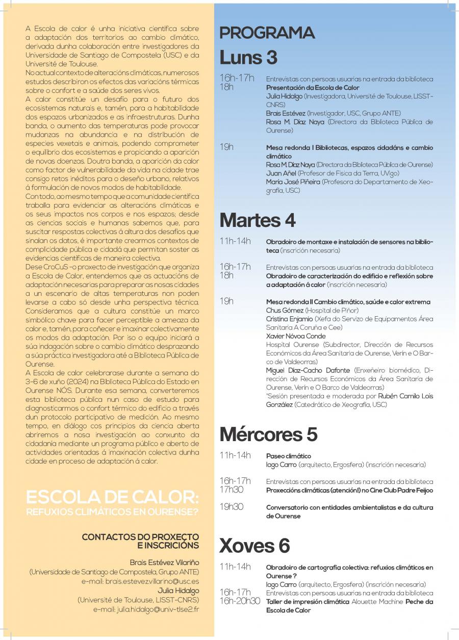 Programa da Escola de calor Programa da Escola de Calor