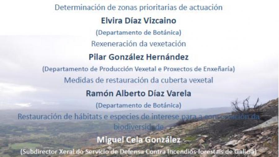 Cartaz da xornada sobre xestión de áreas forestais queimadas Cartaz da xornada sobre xestión de áreas forestais queimadas