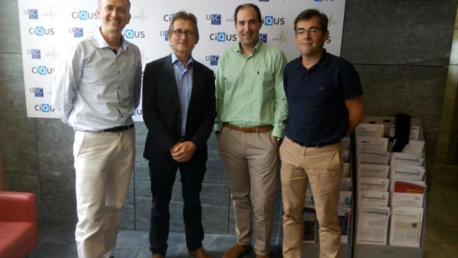 De esquerda a dereita, Diego Peña, Ben Feringa, Martín Fañanás e Fernando López. Foto: CiQUS De esquerda a dereita, Diego Peña, Ben Feringa, Martín Fañanás e Fernando López. Foto: CiQUS