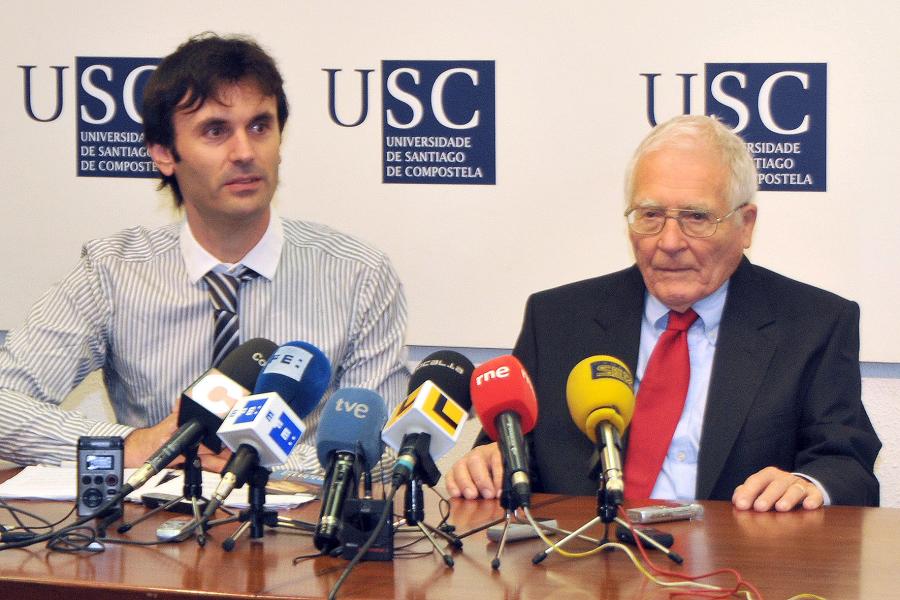Jorge Mira e James Ephraim Lovelock na rolda de prensa Jorge Mira e James Ephraim Lovelock na rolda de prensa