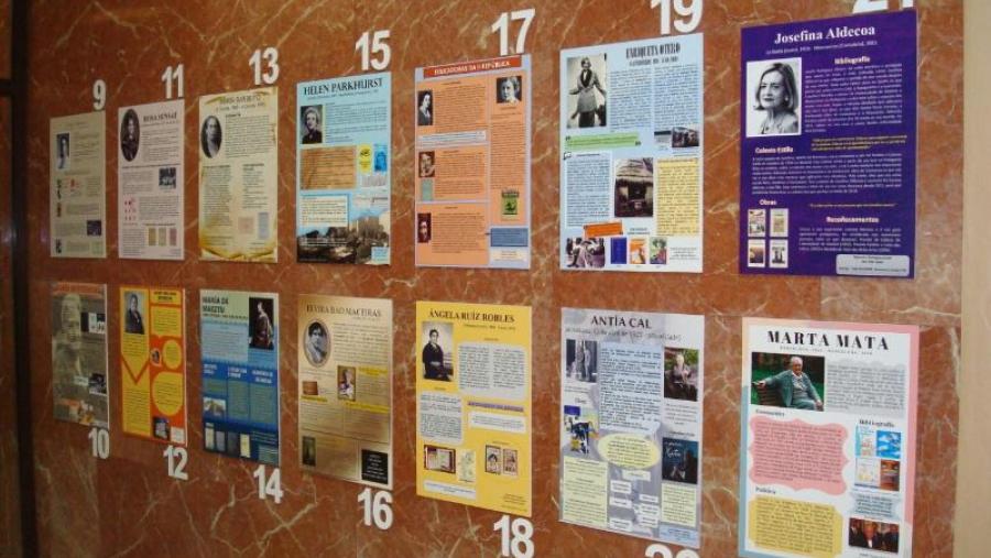 Paneis da mostra 'Educación en feminio: un paseo pola historia', aberta ao público en Formación do Profesorado Paneis da mostra 'Educación en feminio: un paseo pola historia', aberta ao público en Formación do Profesorado