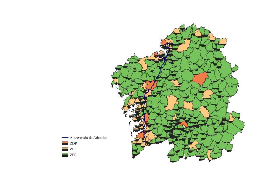 Mapa sobre movementos de poboación moza en Galicia Mapa sobre movementos de poboación moza en Galicia