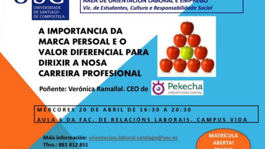Xornada gratuíta este mércores sobre a importancia da marca persoal Xornada gratuíta este mércores sobre a importancia da marca persoal