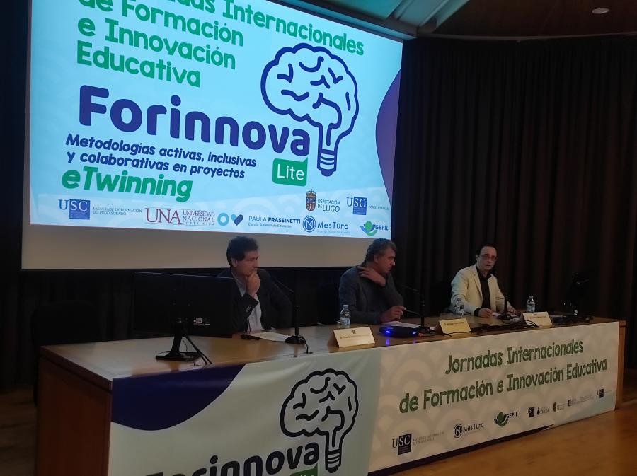 Eduardo José Fuentes, Santiago Gómez e Pablo Muñoz Carril, na apertura de 'Forinnova lite' Eduardo José Fuentes, Santiago Gómez e Pablo Muñoz Carril, na apertura de 'Forinnova lite'
