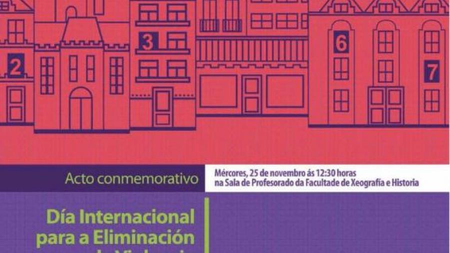 A USC conmemora este mércores 25 o Día Internacional para a eliminación da Violencia contra as Mulleres A USC conmemora este mércores 25 o Día Internacional para a eliminación da Violencia contra as Mulleres