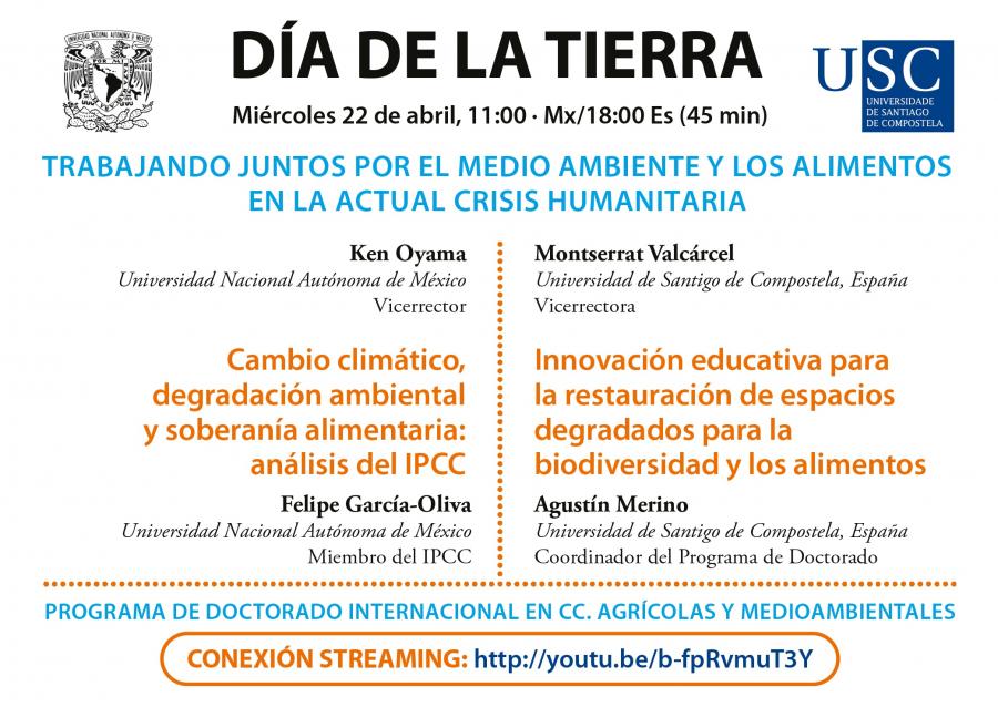 Cartaz do seminario virtual organizado co gallo do Día da Terra Cartaz do seminario virtual organizado co gallo do Día da Terra