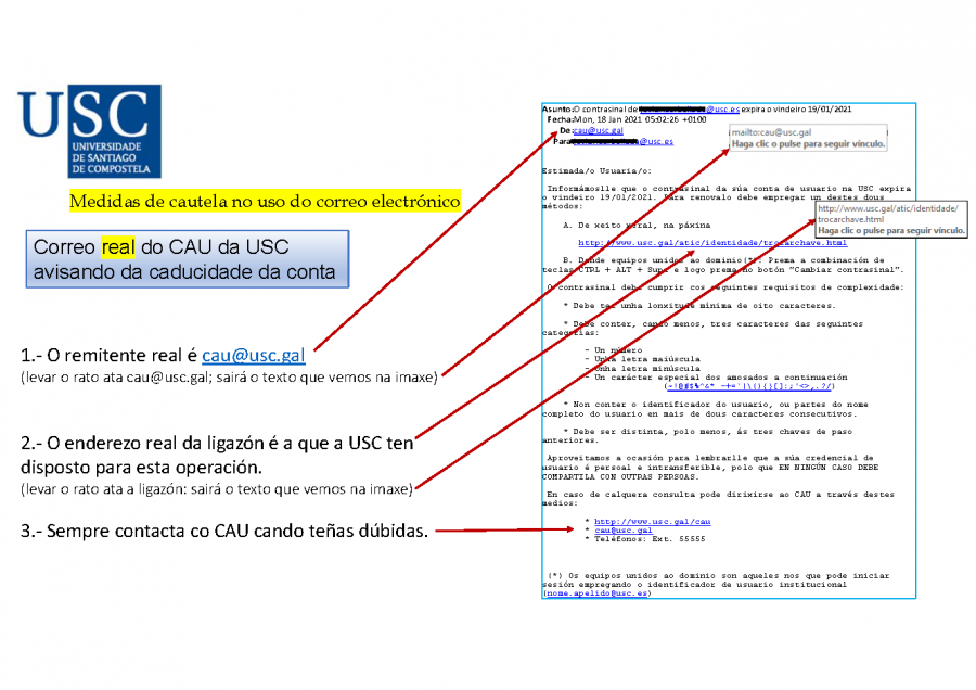 Este correo é lexítimo: O CAU avisa da próxima caducidade da túa conta Este correo é lexítimo: O CAU avisa da próxima caducidade da túa conta