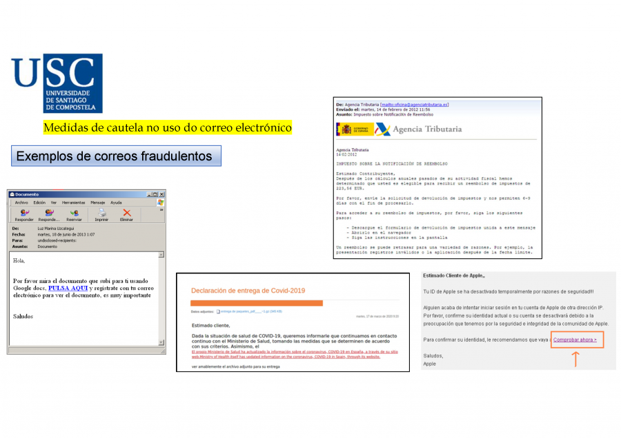 Exemplos de correos fraudulentos III Exemplos de correos fraudulentos III