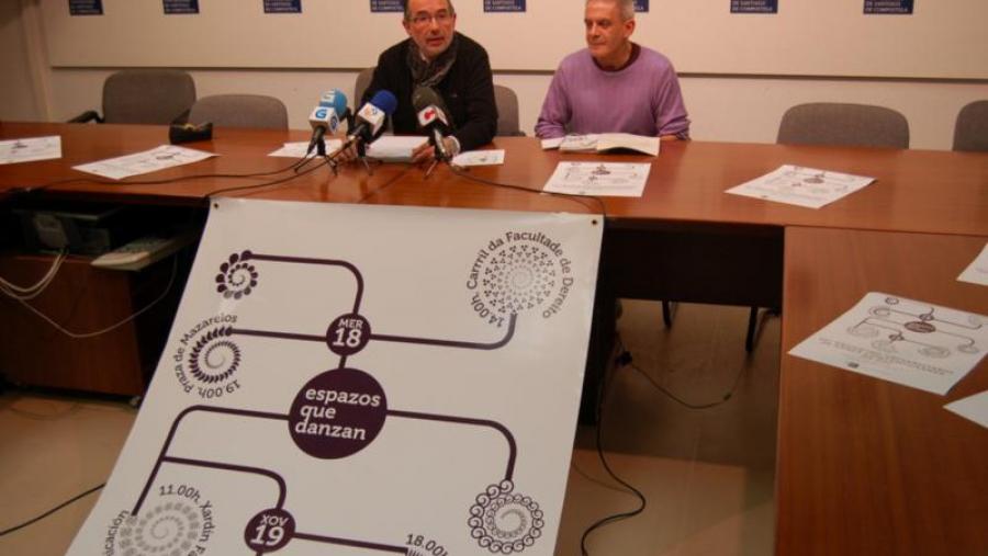 O vicerreitor de Estudantes, Francisco Durán, e o director do Espazo de Danza Juan Carlos Zaheran presentaron en Fonseca o programa que se desenvolverá en Compostela O vicerreitor de Estudantes, Francisco Durán, e o director do Espazo de Danza Juan Carlos Zaheran presentaron en Fonseca o programa que se desenvolverá en Compostela
