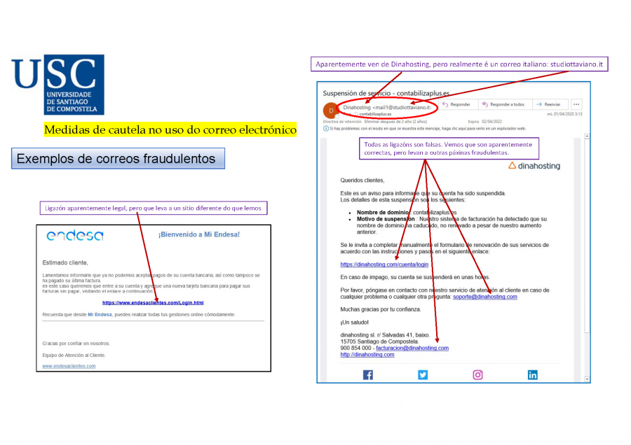 Exemplos de correos fraudulentos II Exemplos de correos fraudulentos II