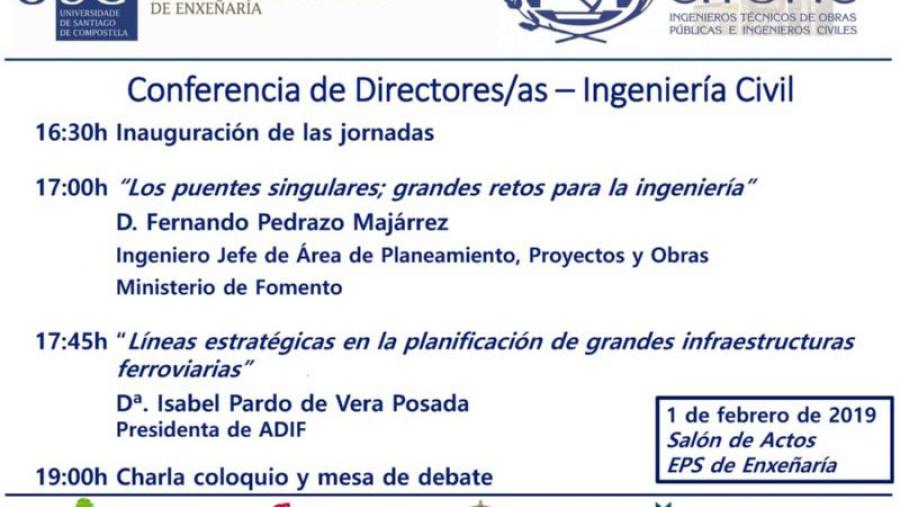 Cartaz da xornada de aportas abertas previa á Conferencia de Directores de Enxeñaría Civil Cartaz da xornada de aportas abertas previa á Conferencia de Directores de Enxeñaría Civil