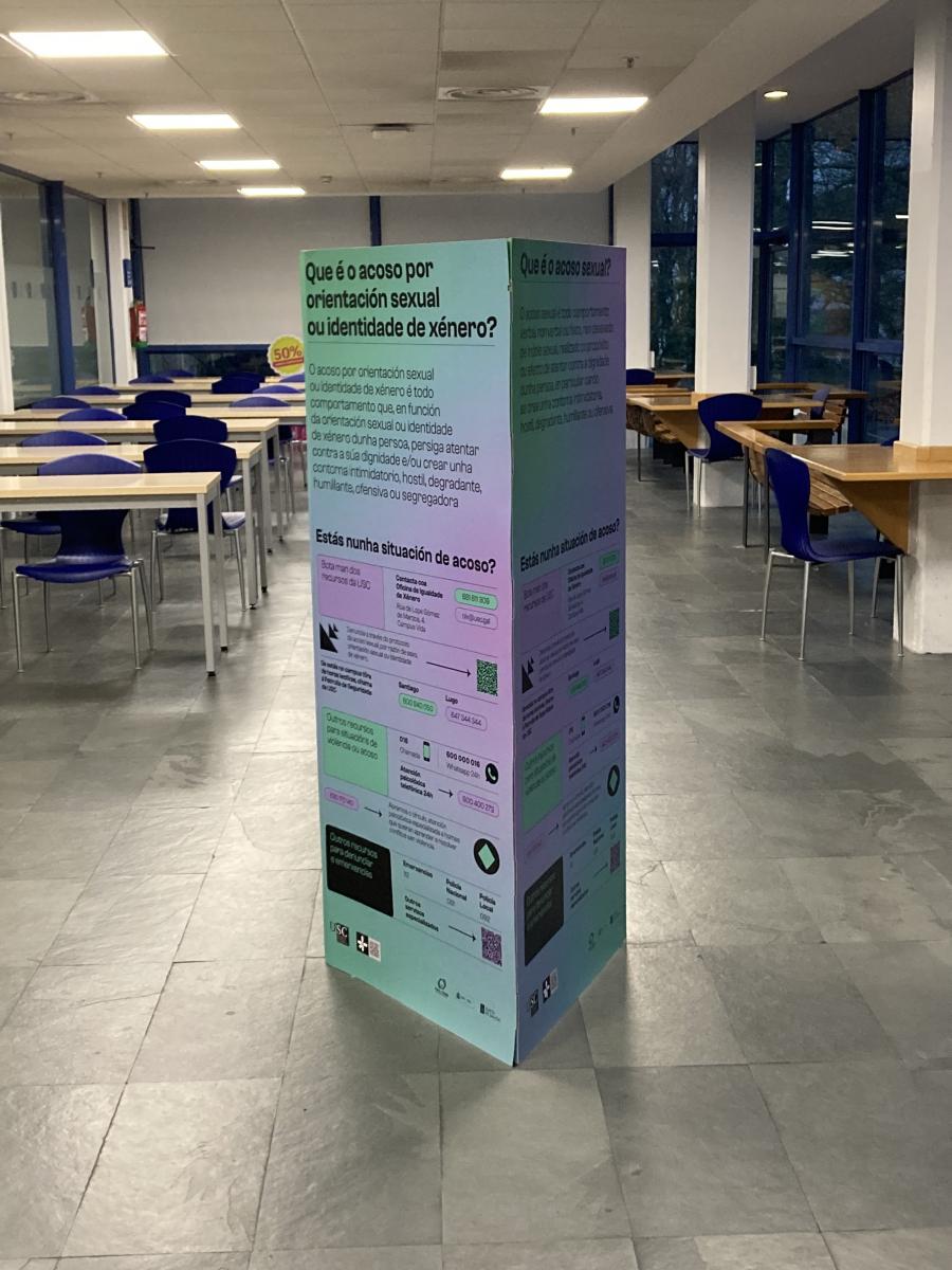 Monólito da campaña Contra o acoso situado na Biblioteca Concepción Artenal. FOTO: Santi Alvite Monólito da campaña Contra o acoso situado na Biblioteca Concepción Artenal. FOTO: Santi Alvite