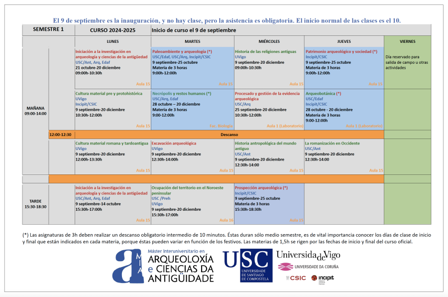 Horarios primer semestre 24-25 Horarios primer semestre 24-25