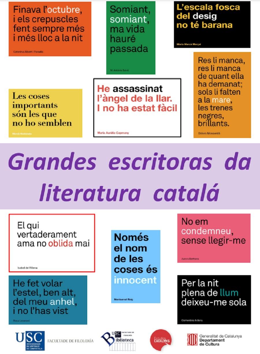 Cartaz da exposición Grandes escritoras da literatura catalá Cartaz da exposición Grandes escritoras da literatura catalá