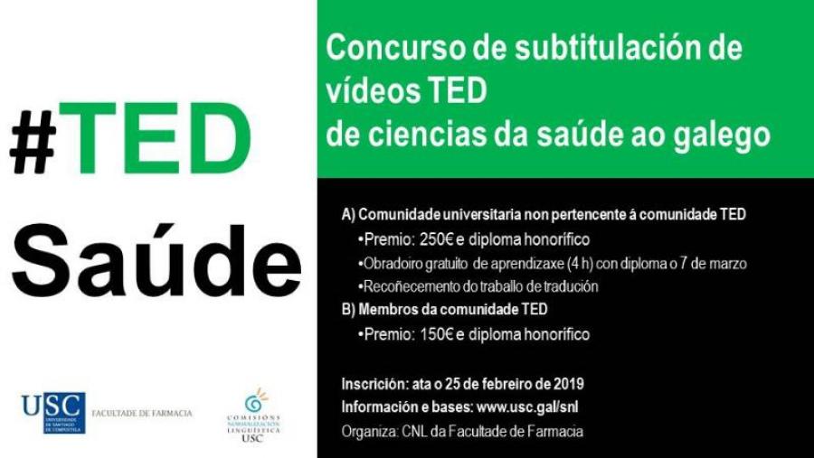 Nova edición do concurso de subtitulación de vídeos TED de ciencias da saúde ao galego Nova edición do concurso de subtitulación de vídeos TED de ciencias da saúde ao galego