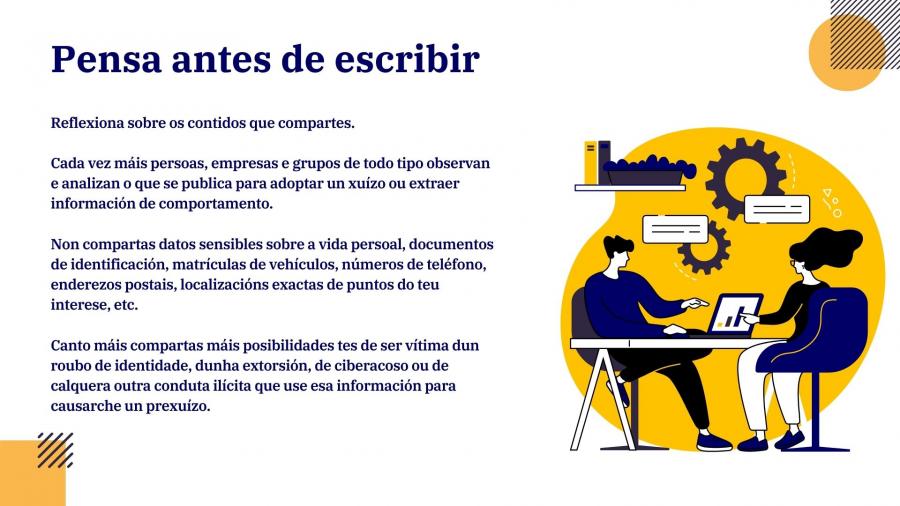 Reflexiona sobre os contidos que compartes Reflexiona sobre os contidos que compartes