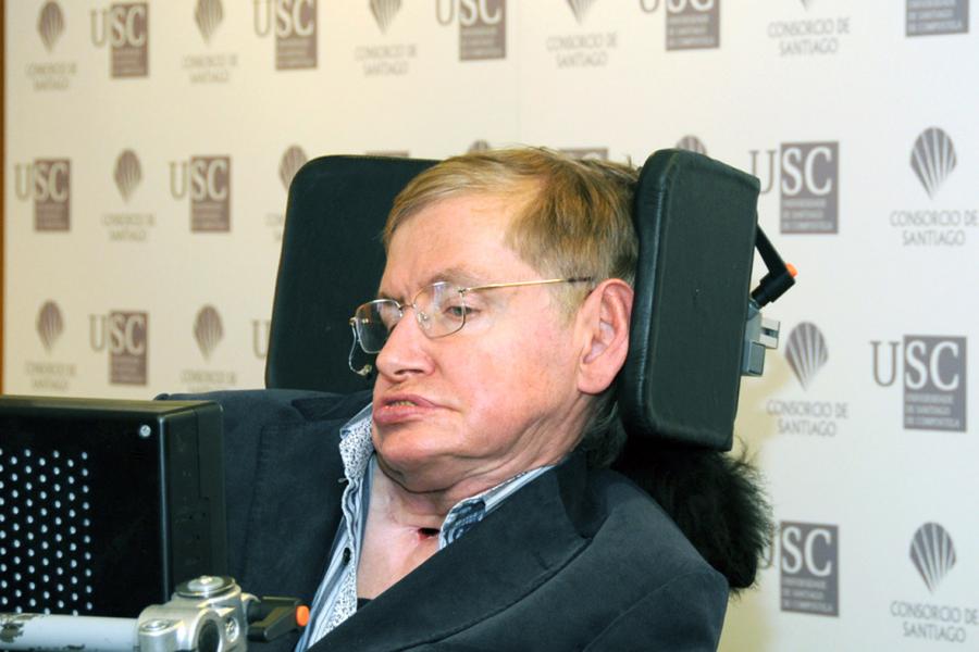 Stephen Hawking na rolda de prensa Stephen Hawking na rolda de prensa