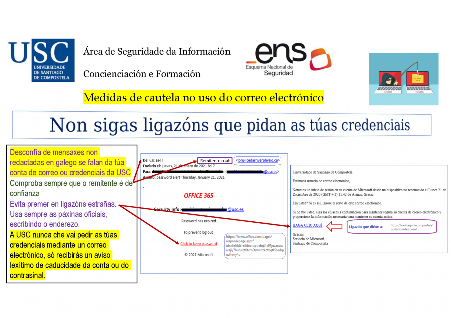 Non sigas ligazóns que pidan as túas credenciais Non sigas ligazóns que pidan as túas credenciais
