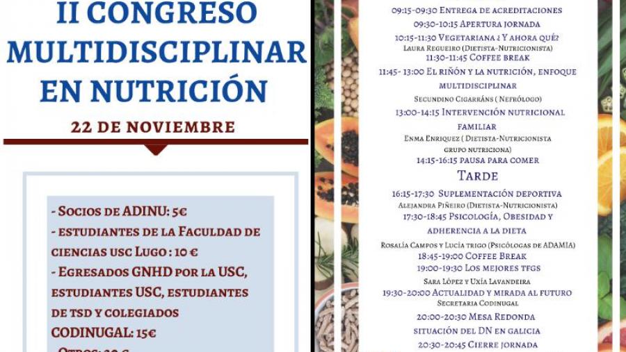 Cartaz do II Congreso Multidisciplinar en Nutrición Cartaz do II Congreso Multidisciplinar en Nutrición