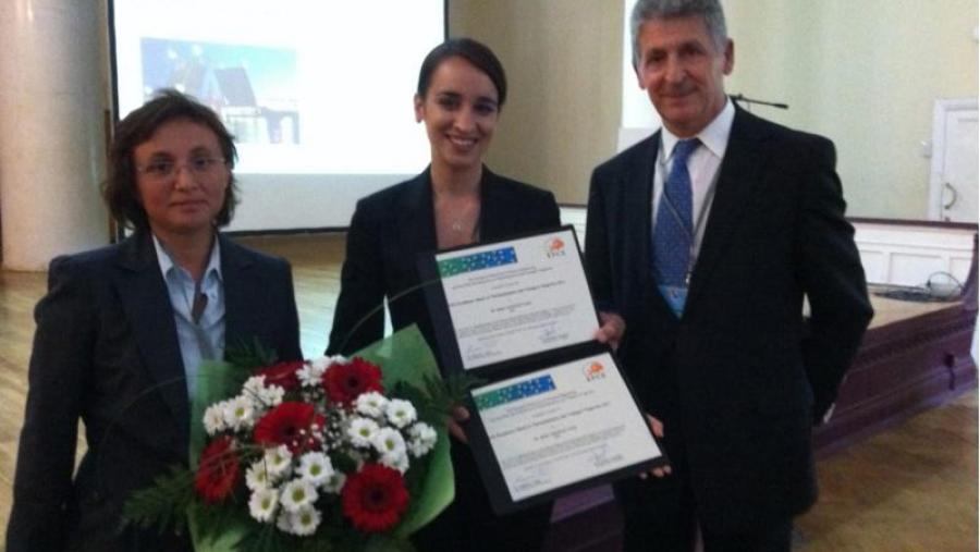 María Francisco, na cerimonia de recepción do premio en San Petersburgo María Francisco, na cerimonia de recepción do premio en San Petersburgo