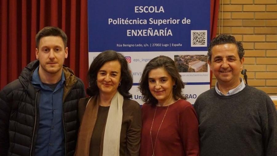 De esquerda a dereita, Marcos Arza, Mariluz Gil, Teresa Rego e Juan Ortiz, do grupo Cigeo da EPS de Enxeñaría da USC Profesores integrantes do grupo Cigeo da USC