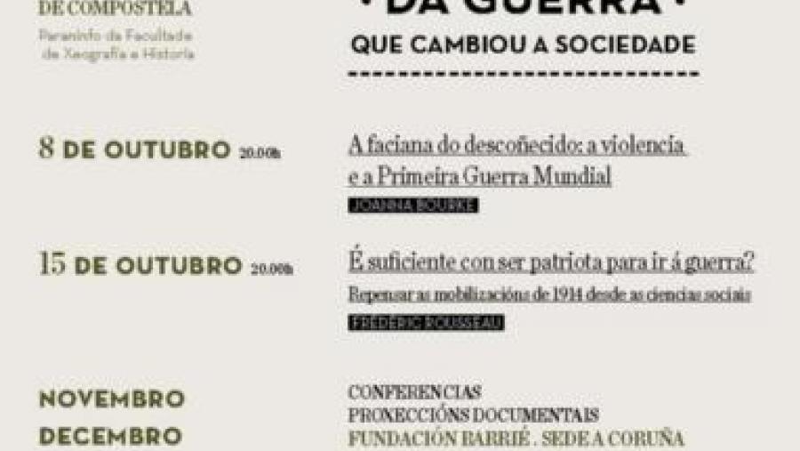 Especialistas internacionais achegarán as súas particulares análises sobre a I Guerra Mundial Especialistas internacionais achegarán as súas particulares análises sobre a I Guerra Mundial