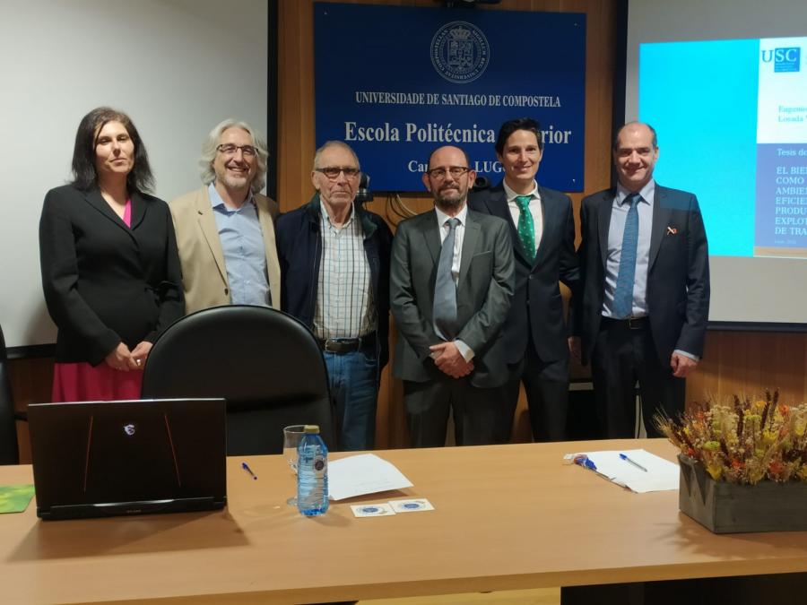 De esquerda a dereita, Dolores Fernández, Fernando Ruiz, Francisco Maseda, Eugenio Losada, Pedro Álvarez e Manuel Ramiro Rodríguez, na EPS de Enxeñaría De esquerda a dereita, Dolores Fernández, Fernando Ruiz, Francisco Maseda, Eugenio Losada, Pedro Álvarez e Manuel Ramiro Rodríguez, na EPS de Enxeñaría