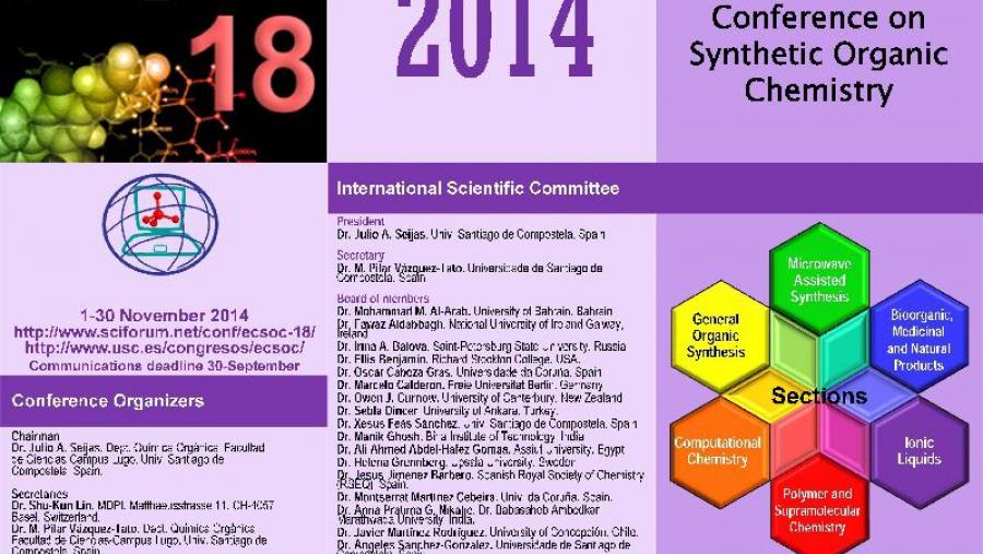 Cartaz da 18 Conferencia Electrónica de Química de Síntese Orgánica Cartaz da 18 Conferencia Electrónica de Química de Síntese Orgánica