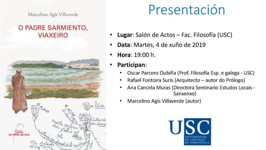 Marcelino Agís presenta en Filosofía o seu libro O Padre Sarmiento, viaxeiro Marcelino Agís presenta en Filosofía o seu libro O Padre Sarmiento, viaxeiro