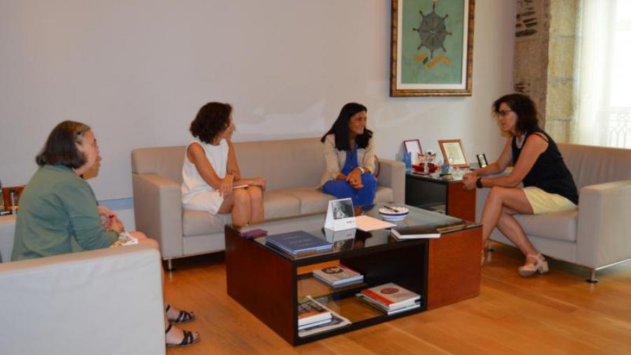 De esquerda a dereita, Besteiro, López, Rodríguez e Valcárcel, na Vicerreitoría de Coordinación de Lugo