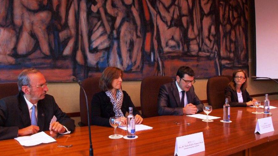 De esquerda á dereita: José Mª Riobóo, Emilia Vázquez Rozas, Jesús López Romalde e Irene Riobóo (Foto: Alfonso SERVIMAV)