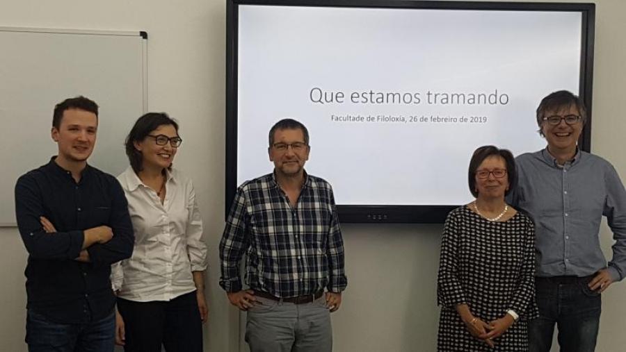 Na foto, Vítor Míguez, Victoria Vázquez, Xulio Sousa, María José Rodríguez Espiñeira e Francisco Dubert