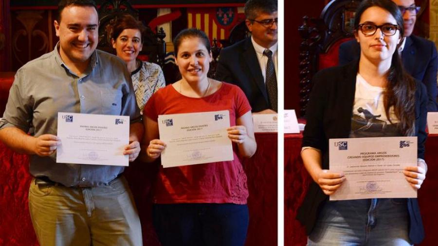 De esquerda a dereita os promotores de Smartwood e CardiaTech, respectivamente. Foto: RQ