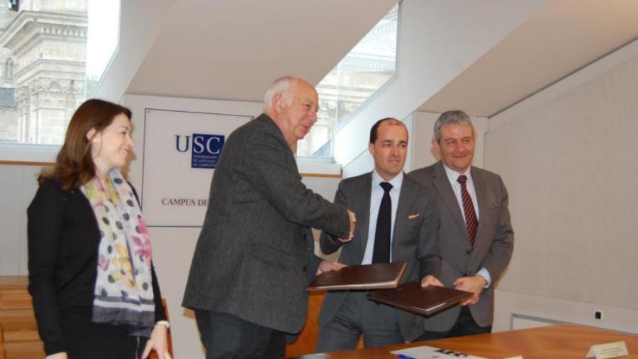 Barreiro, Casares, López e García Herradón, trala firma do convenio entre USC e CEL