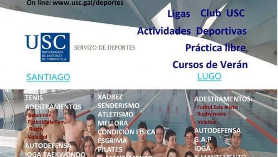 Cartaz da programación do Servizo de Deportes da USC en Compostela e Lugo