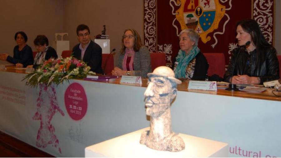 Goy, González, Outeiro, Silva, Basadre e Patiño, na inauguración do XI Curso de Primavera da USC