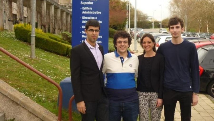 Joaquín Abadín, Iván Adrio, Patricia Fernández e Raico Álvarez, na Escola Politécnica Superior de Lugo