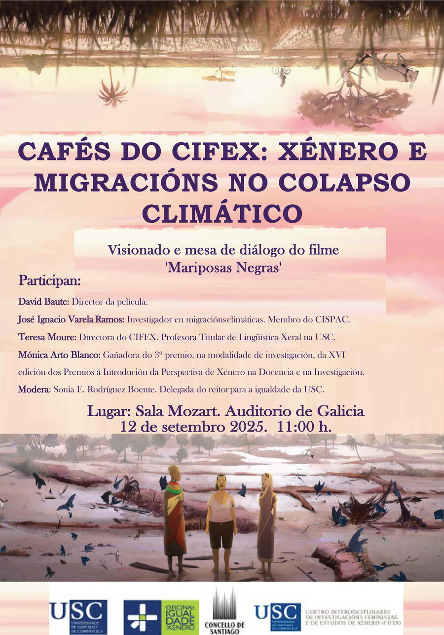 cartel Cafés do CIFEX: Xénero e migracións no colapso climático.
