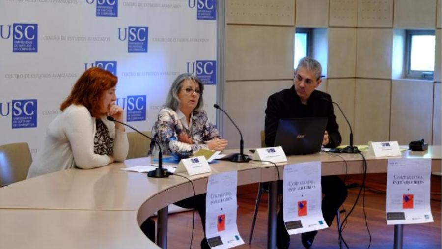 De esquerda a dereira, Elisa Fernández, Isabel Rodríguez-Moldes e César Domínguez. Foto: Servimav-USC