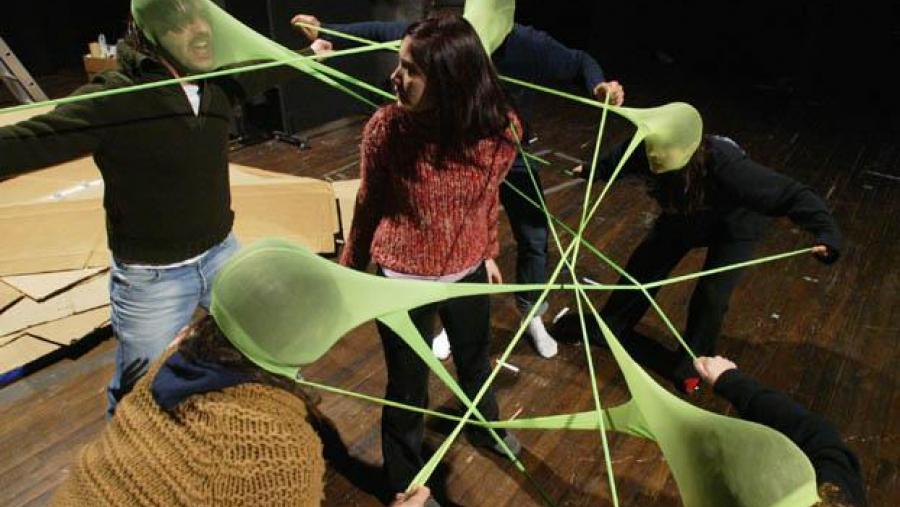 Actores dunha das montaxes representadas pola compañía de teatro USC-Lugo