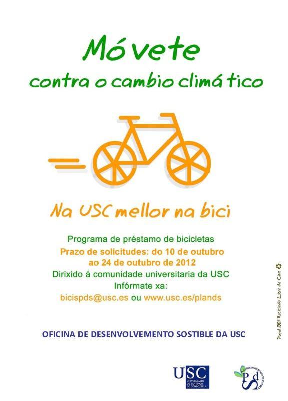 Novo prazo para participar no Programa de préstamo de bicicletas da USC