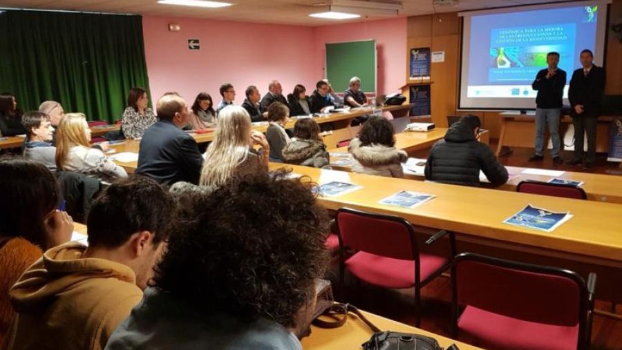 Martínez e Barreiro, na apertura das xornadas 'Xenómica para a mellora das producións e a xestión da biodiversidade’