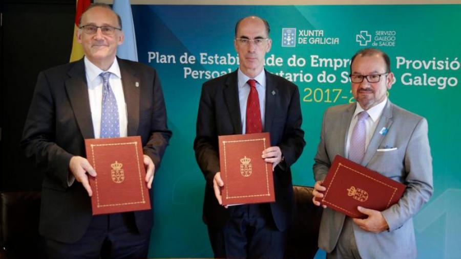 De esquerda a dereira, Manuel Reigosa, Jesús Vázquez e Antonio López. Foto: Xoán Crespo