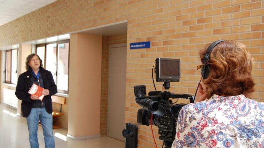 Claudio Rodríguez Fer, profesor na Facultade de Humanidades, foi un dos entrevistados para a elaboración do vídeo promocional deste centro do Campus de Lugo