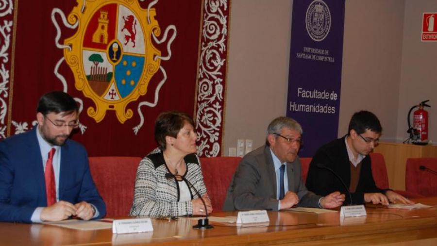 Suárez Golán, González Rey, García Herradón e Outeiro Iglesias, na inauguración do X Curso de Primavera da USC