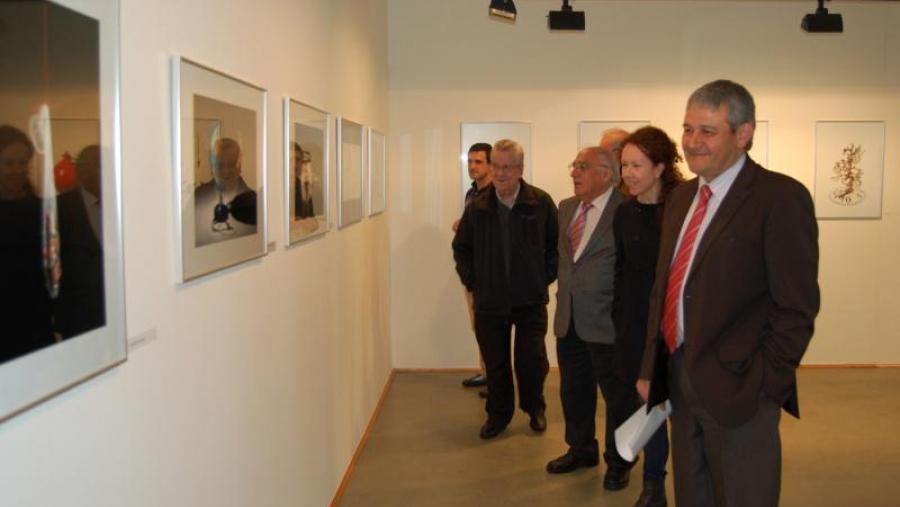 De esquerda a dereita, García Herradón, Barro Teiga, Benjamín Santín, Carlos Valcárcel e Germán Santamarina, na apertura da mostra