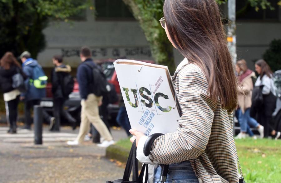 student with folder