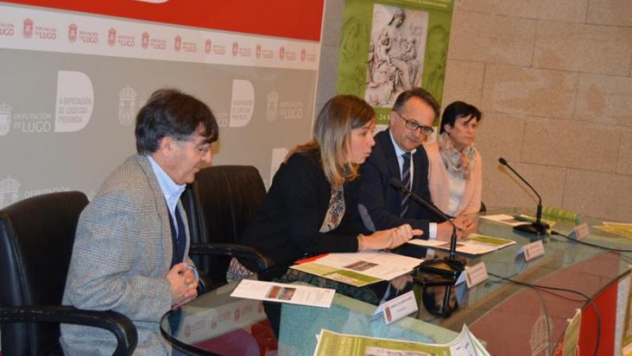 De esquerda a dereita, Villanueva, García, Bueno e Dopico, na presentación do coloquio na Deputación de Lugo